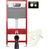 Инсталляция для унитаза Tece TECEloop 9300302 + 9200010 + 9380014 + 9240658 с кнопкой смыва, черный/золото