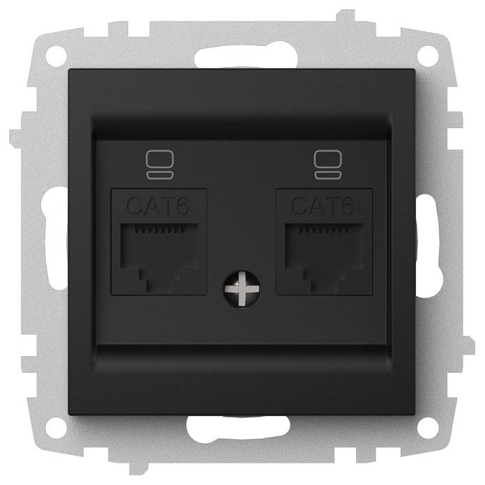 Розетка двойная Ethernet RJ-45 без рамки Elbi Eleсtriс Zena Vega 609-014800-248