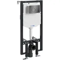 Инсталляция для унитаза WasserKRAFT Vils 56 56TLT.010.ME.PB02 с кнопкой смыва, черный глянец