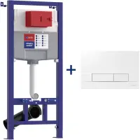 Инсталляция для унитаза Lemark Peneda Expert Bit 9812415 с кнопкой смыва, белый глянец