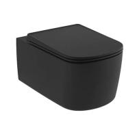 Подвесной унитаз Kludi Resa S 27WCSET39 с крышкой-сиденьем черный матовый
