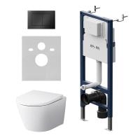 Комплект унитаза с инсталляцией AM.PM Sense IS90238.741701 с черной клавишей