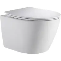 Унитаз подвесной Orange C07-150W безободковый, торнадо, с сиденьем микролифт, белый глянец