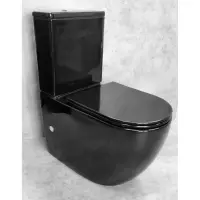 Унитаз-компакт CeramaLux NS-2176-18 с сиденьем микролифт, черный глянец