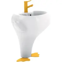Раковина Creavit Ducky DC052-00CB00E-0000 52,3x39,5 см, детская, напольная, белый/желтый