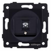 Розетка телефонная RJ-11 со штрокой, без рамки Kollinger  REA-009BK