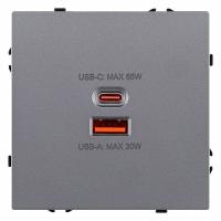 Розетка 2хUSB type A и C без рамки Kollinger Eclipse EC-024GY
