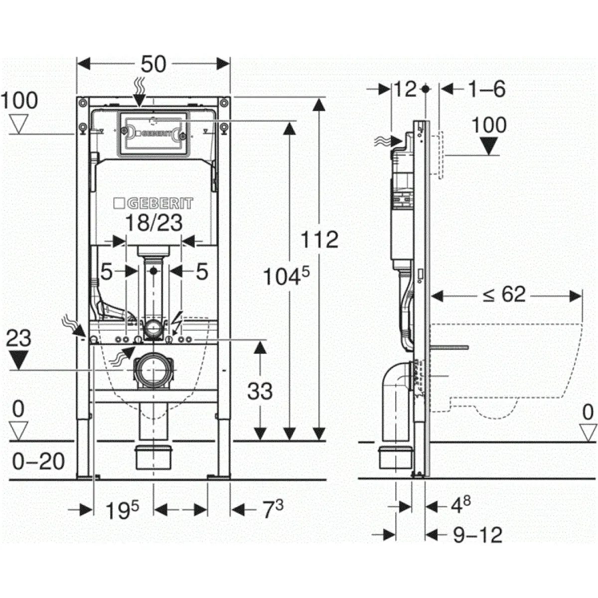 Инсталляция для унитаза Geberit Duofix Delta 458.103.00.2