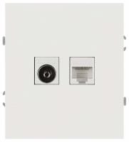 ТВ-розетка и розетка Ethernet RJ-45 без рамки Эра Arktik 16-3110-01