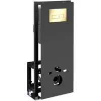 Инсталляция для унитаза WasserKRAFT Glan 66 66TLT.010.ME.BL.PG03 с кнопкой смыва, золотой