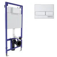 Инсталляция для унитаза Berges Novum L2 040212 с кнопкой смыва, матовый хром