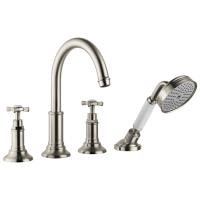 Смеситель на борт ванны Axor Montreux 16544820 с душевым гарнитуром шлифованный никель