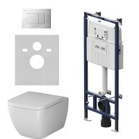 Комплект унитаза с инсталляцией AM.PM Gem IS100201.901701 с белой клавишей смыва