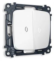 Выключатель проходной двухклавишный с подсветкой без рамки Ambrella Volt Quant MO124035