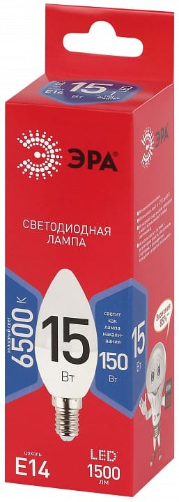 Лампа светодиодная Эра  E14 15Вт 6500K LED B35-15W-865-E14 R