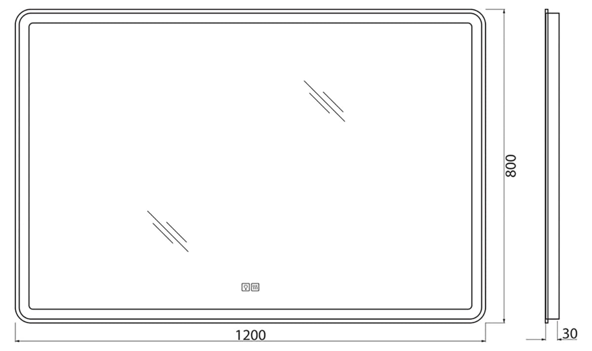 Зеркало BelBagno SPC-MAR-1200-800-LED-TCH-WARM
