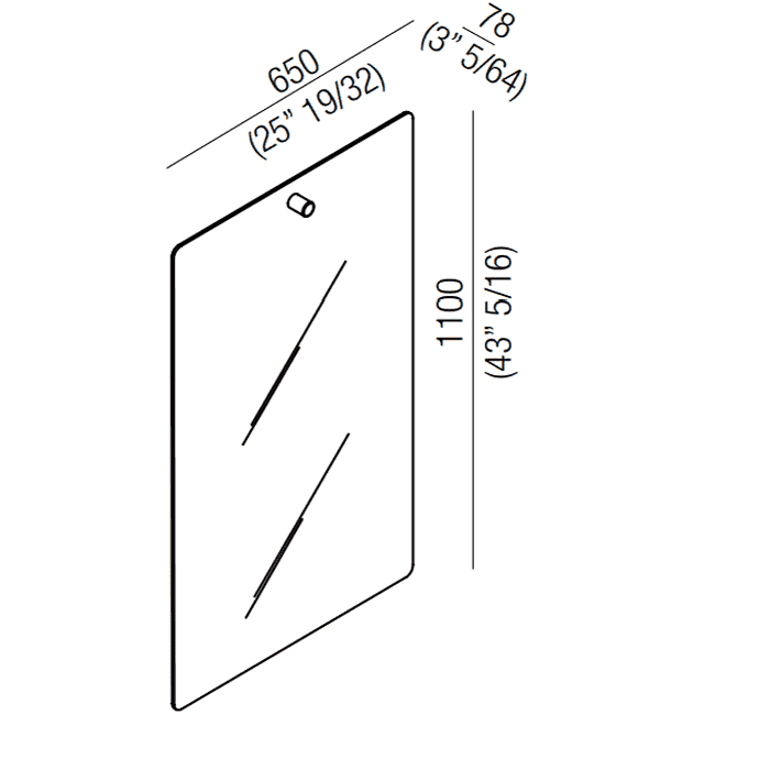 Зеркало Agape Dot line 110x64 ADTL0472N черный