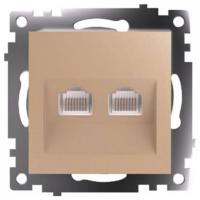 Розетка двойная Ethernet RJ-45 без рамки Stekker Катрин 50009