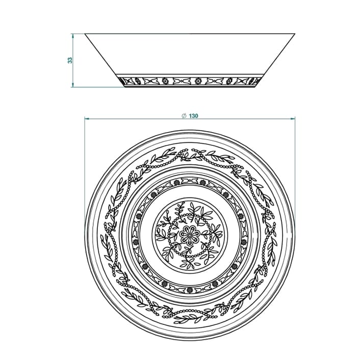Блюдо THG Marquise noir dcor Or A7F.A02.4615 белый