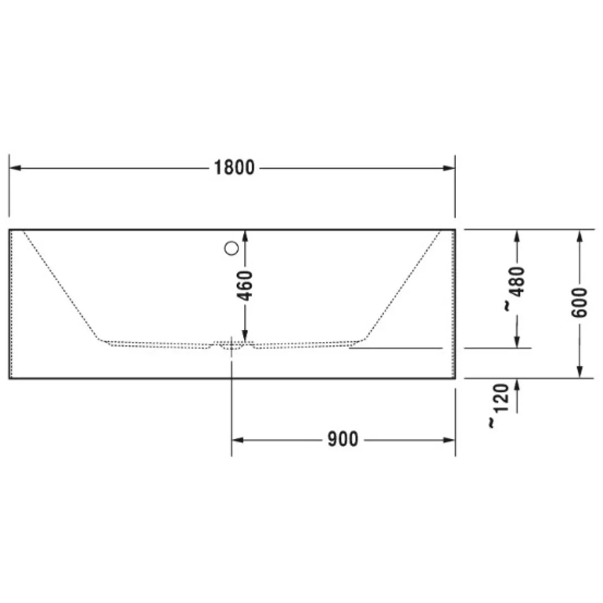 Акриловая ванна Duravit Vero Air 700418000000000 180x80 см, отдельностоящая, белый