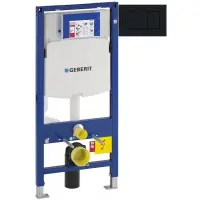 Инсталляция для унитаза Geberit Duofix Sigma 30 111.300.00.5 + 111.815.00.1 + 115.883.DW.1 с кнопкой смыва, черный глянец/черный матовый/черный глянец