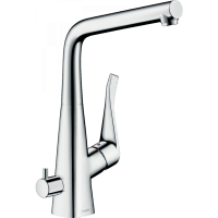Смеситель для кухни hansgrohe Metris M71 320 1jet 14888000 с запорным вентилем хром