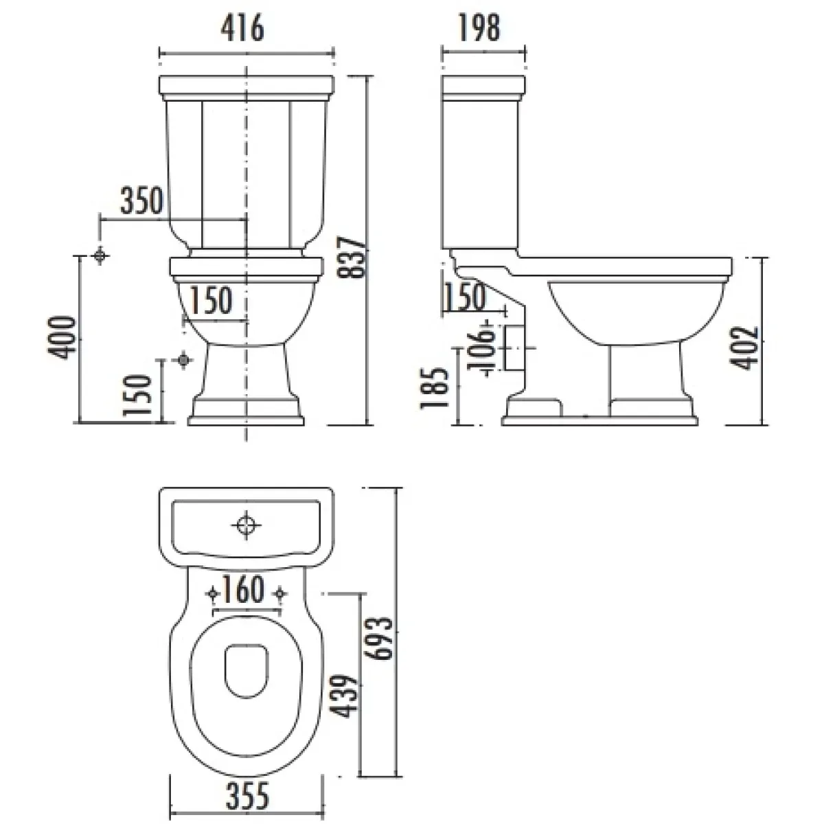Чаша напольного унитаза с функцией биде Creavit Klasik KL310-00CB00E-0000