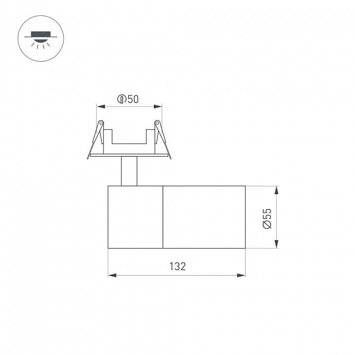 Встраиваемый светильник на штанге Arlight LGD-ARTEMIS-BUILT-FLAP-R55-12W 051798
