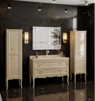 Тумба с раковиной Bagno Piu Moretta 2.0 122 глянцевый капучино/золото