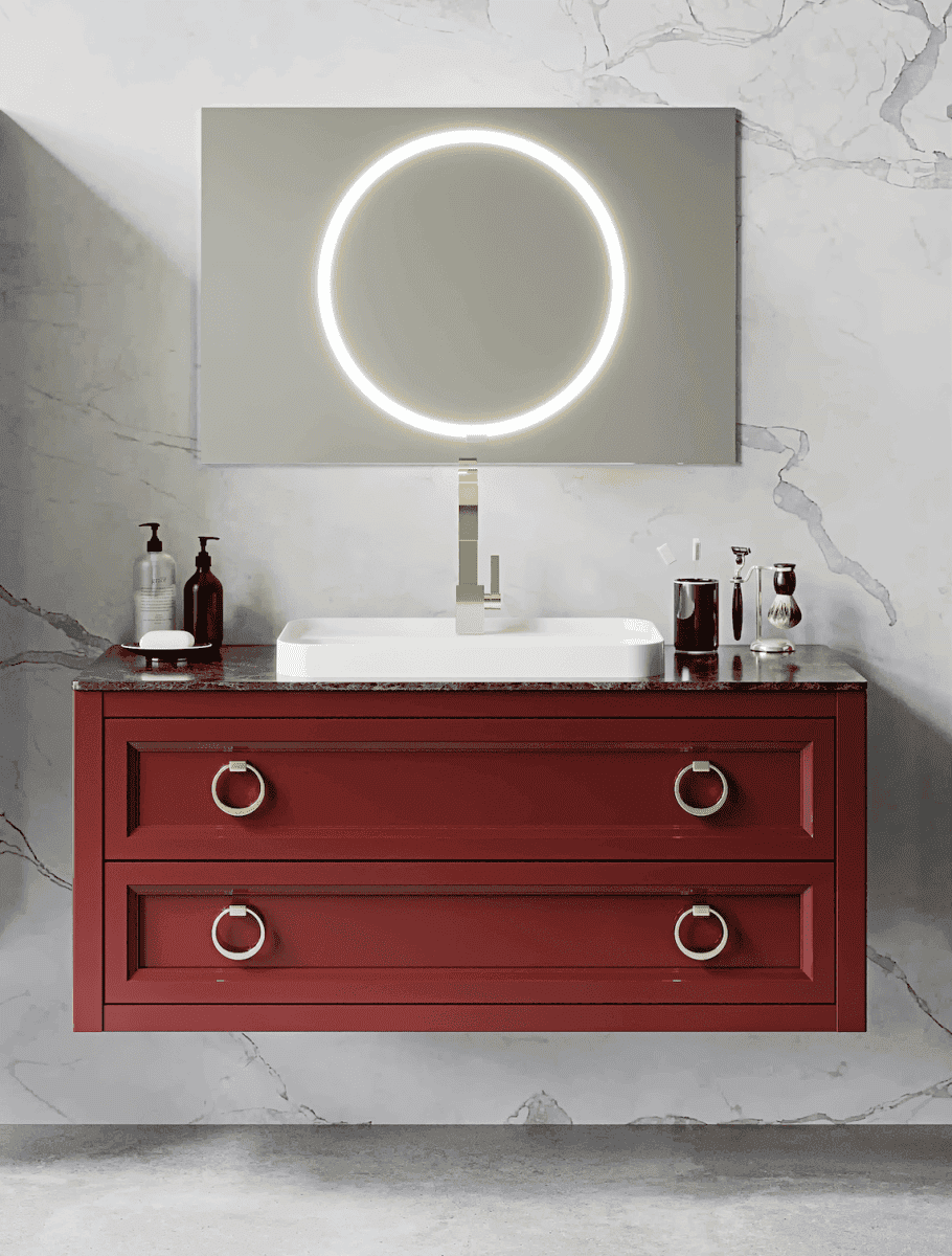 Тумба с раковиной Bagno Piu Vintage 120 глянцевый кофе/золото