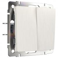 Выключатель двухклавишный без рамки Werkel перламутровый рифленый W1120013