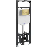 Инсталляция для унитаза WasserKRAFT Alme 15 15TLT.010.ME.MG01 с кнопкой смыва, золотой матовый