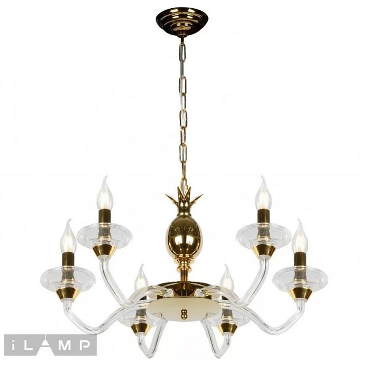 Подвесная люстра iLamp Flo YT2049-6 GD+Cear