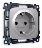 Розетка с заземлением, без рамки Ambrella Volt OMEGA MO506010