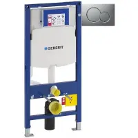 Инсталляция для унитаза Geberit Duofix Sigma 01 111.300.00.5 + 111.815.00.1 + 115.770.JQ.5 с кнопкой смыва, матовый хром