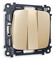 Выключатель трехклавишный без рамки Ambrella Volt Quant MO605010