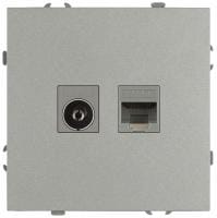 ТВ-розетка и розетка Ethernet RJ-45 без рамки Эра Galaxy Б0070780