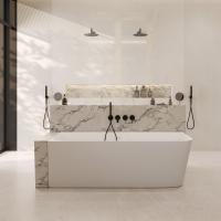 Ванна из искусственного камня Abber Stein 170x75 AS9621-1.7 L белый матовый