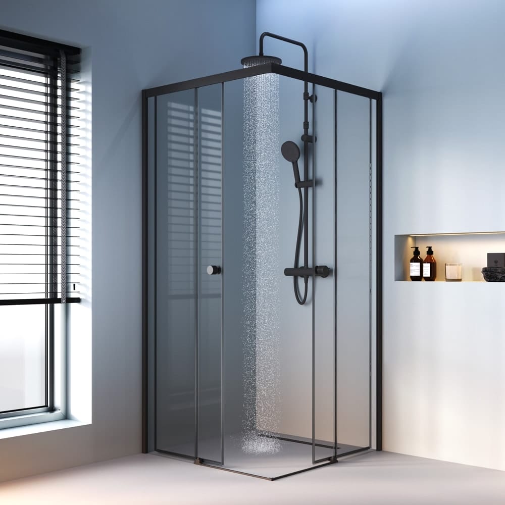 Душевой уголок AM.PM X-Joy 90x90 W94G-403-9090-BТ черный матовый