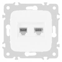 Розетка двойная RJ-11 и Ethernet RJ-45 без рамки Arte Milano am-205 205.44-1.white