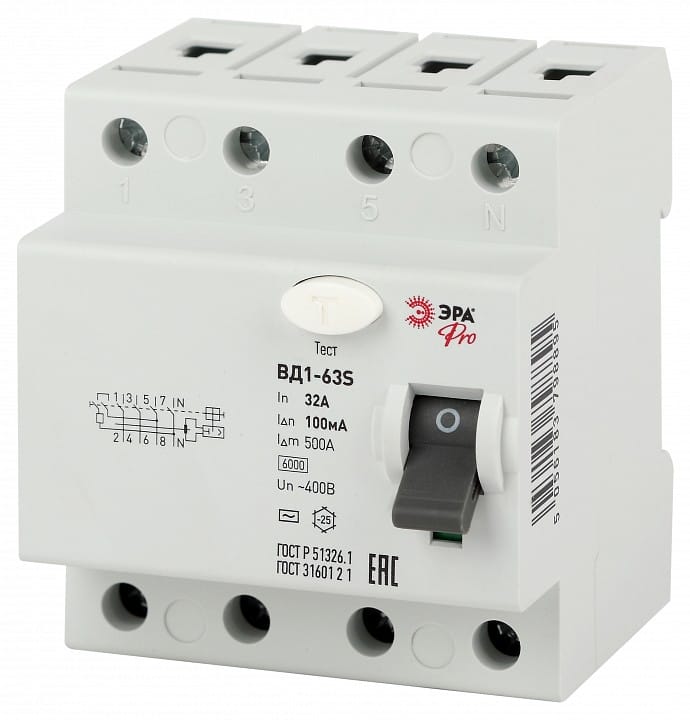 Устройство защитного отключения 4P Эра ВД1-63S NO-902-154