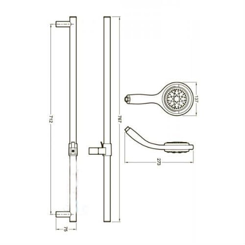 Лейка Jacob Delafon FLIPSIDE со штангой (E15865-CP)