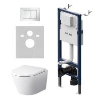 Комплект унитаза с инсталляцией AM.PM Sense IS90201.741701 с белой клавишей
