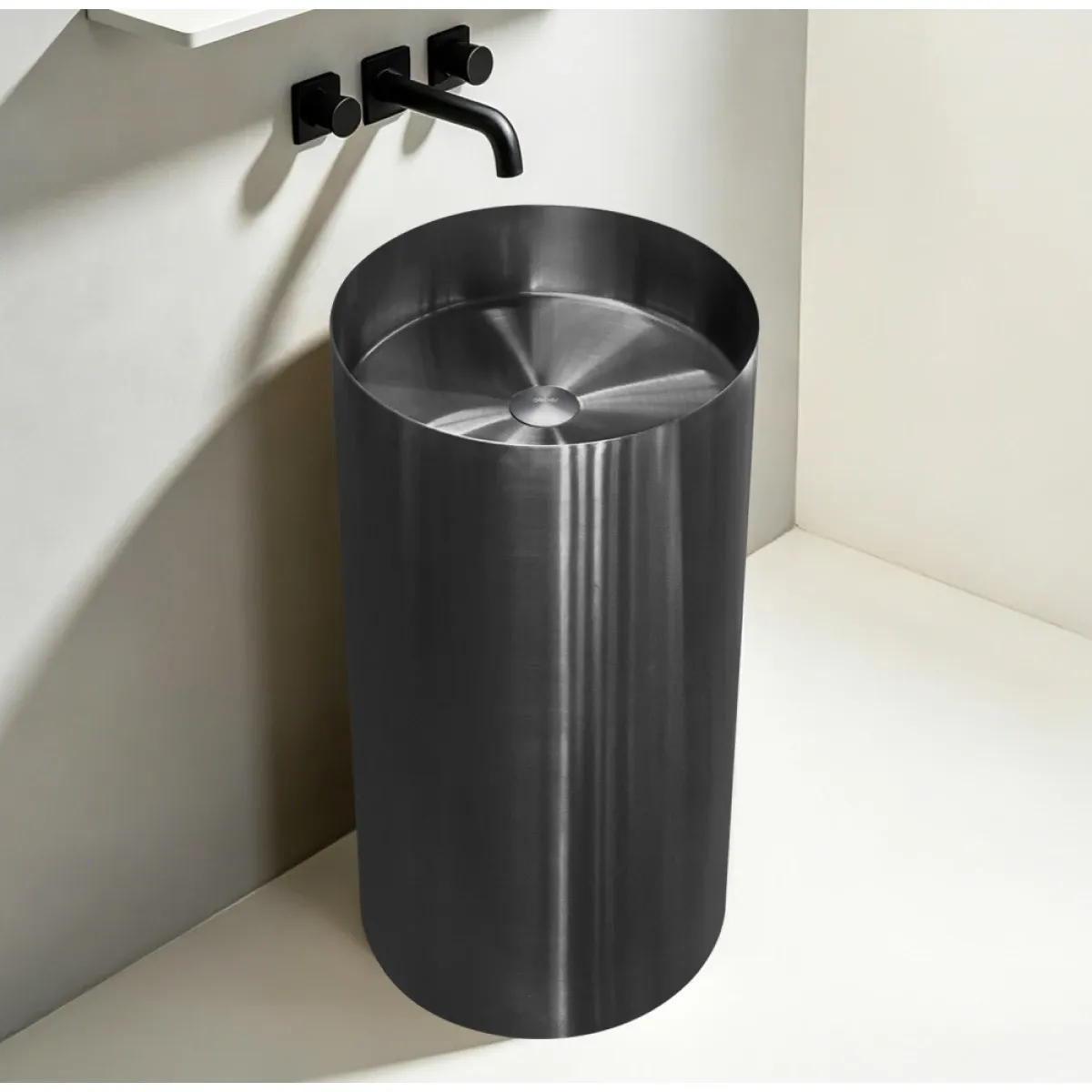 Раковина Abber Wasser Kreis AF2414GM 40x40 см, напольная, оружейная сталь матовый