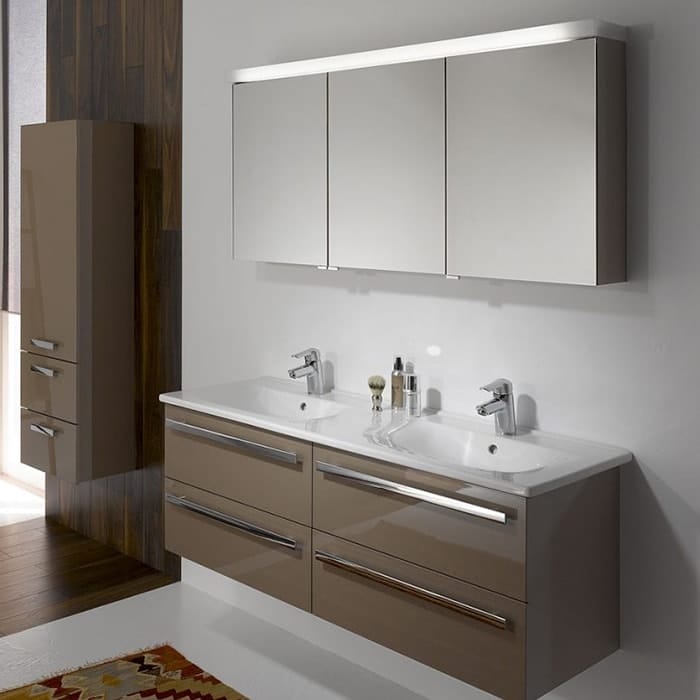 Зеркальный шкаф Burgbad Essento 124 SEEY124LK0425 песочный глянцевый