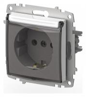 Розетка с заземлением с крышкой без рамки Elbi Eleсtriс Zena Vega 609-015600-218