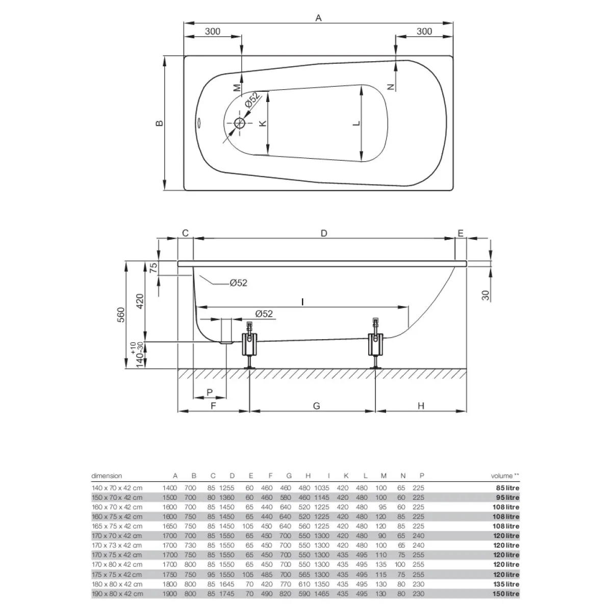 Ванна стальная Bette Form 3800-000 AD 180x80 см, белый