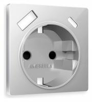 Накладка для розетки с заземлением и со шторками и 2хUSB type A и C Ambrella Volt ALFA AP4100
