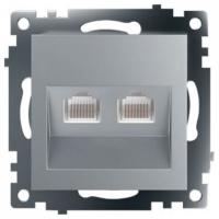 Розетка двойная Ethernet RJ-45 без рамки Stekker Катрин 50005