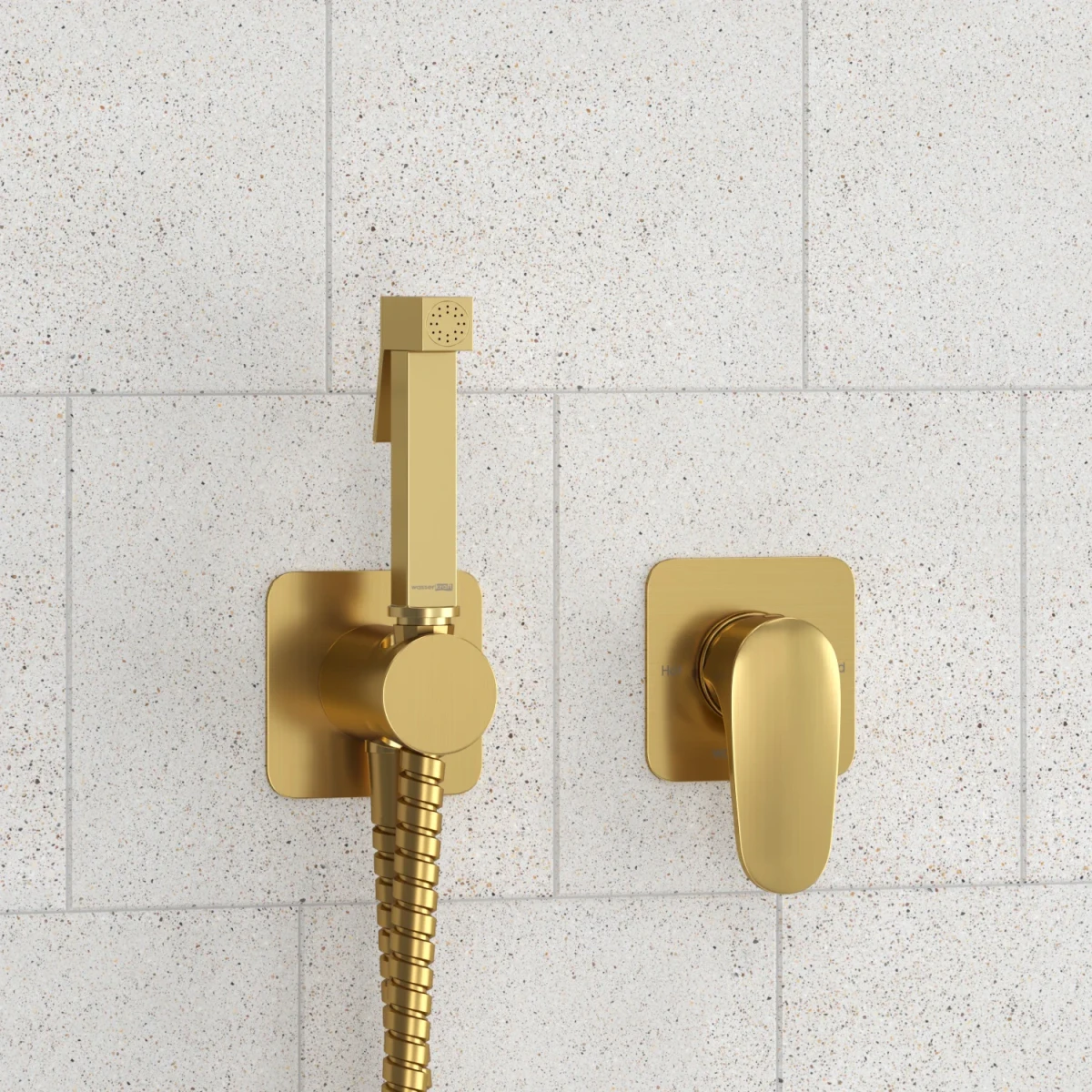 Гигиенический душ WasserKRAFT Havel A3651.285.237.213 со смесителем, золотой матовый